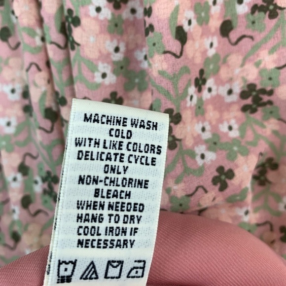 Max Studio blush floral vintage style chiffon sleeveless dress elastic waist EUC - Picture 10 of 10